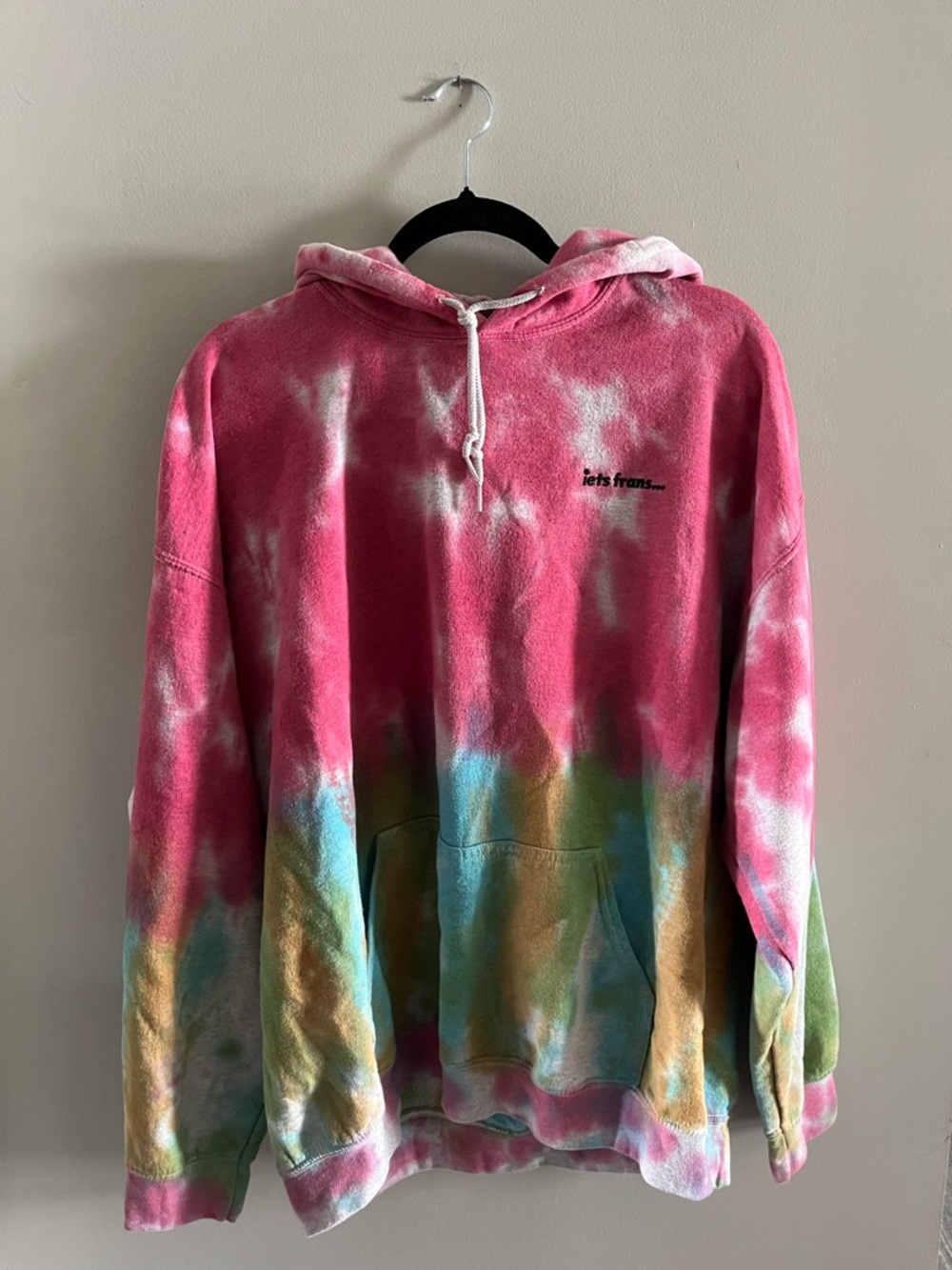 iets frans Tie-Dye Pullover Hoodie in Pink, Blue, Green